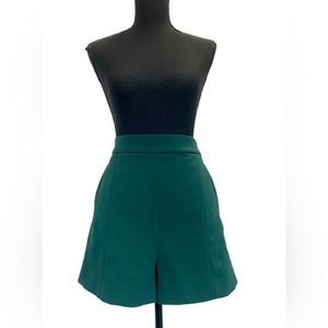 H&m dark green high waisted dress shorts Sz 12